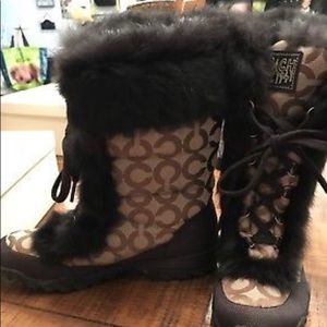 COACH RABBIT FUR BOOTS. SIZE 7.5. NO BOX